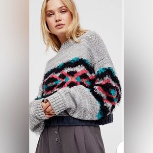 Free People I Heart You Cropped Sweater XS